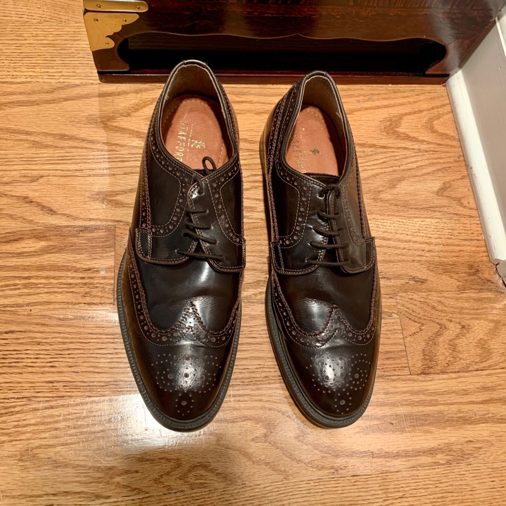 2 for 20 COPY - Stafford Excellent Condition Brown Oxfords - Picture 1 of 4